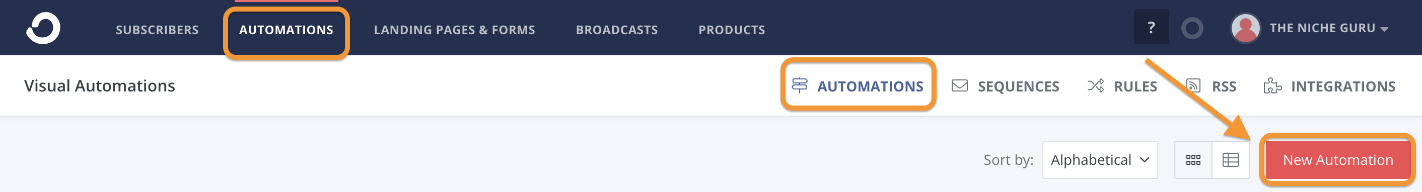 creating an automation in convertkilt