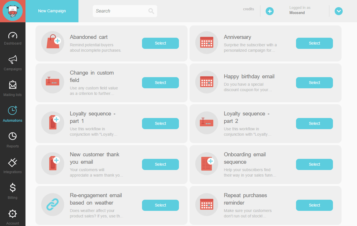 Moosend, one of the cheapest email marketing services