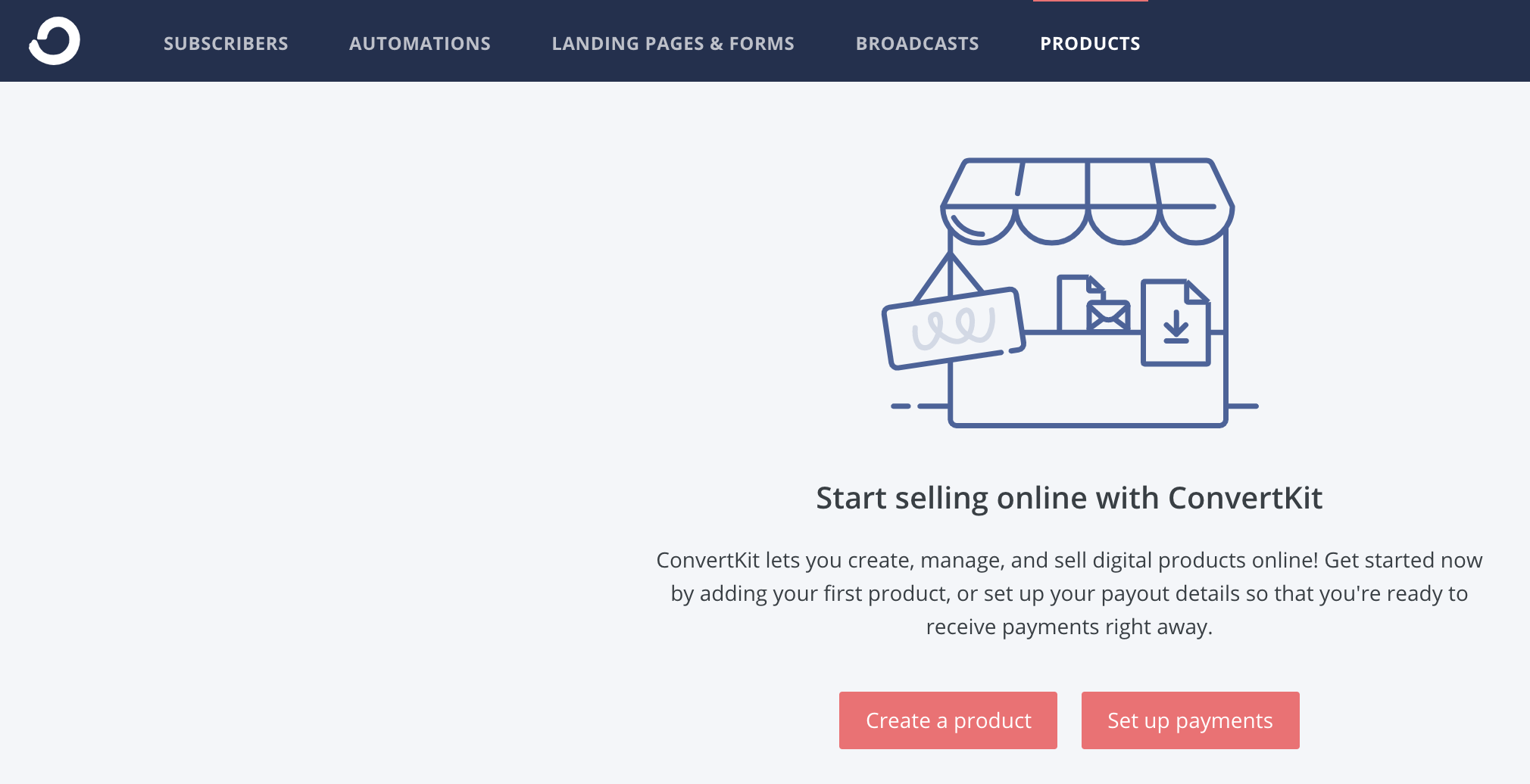 selling a digital product in Convertkit